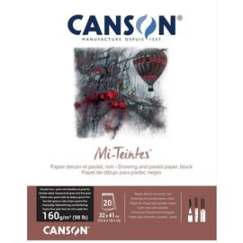 Canson Mi-Teintes pastelpapier 160gram – 32x41cm ZWART