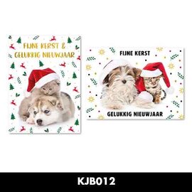 Wenskaart - Jingle Bells - Fijne Kerst & Gelukkig Nieuwjaar - 2 designs - 8 kaarten met enveloppen