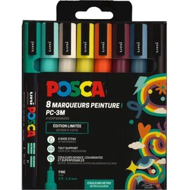 Posca PC3M Markers Set 8 Stuk Retro Kleuren