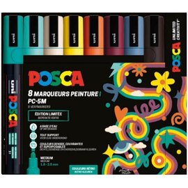 Uni Posca PC5M Markers Set 8 Stuk Retro Kleuren