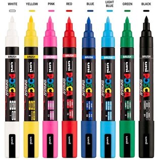 Posca PC-5M Brushmarker Set 8 Stuks