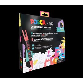 POSCA assortiment 8 stiften - Mysterieus kleuren + zakje GRATIS