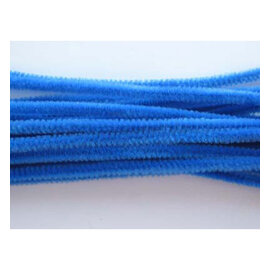 Chenille blauw 6mm x 30cm 20st