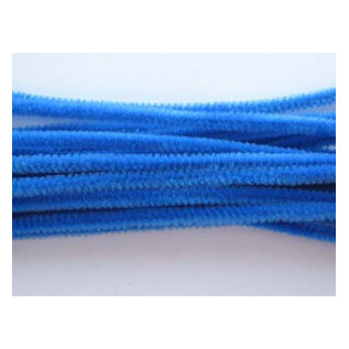 Chenille blauw 6mm x 30cm 20st