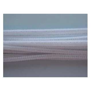 Chenille wit 6mm x 30cm 20st