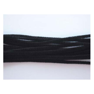 Chenille zwart 6mm x 30cm 20st
