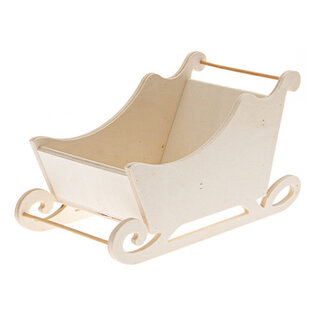 Houten slee H15x28x13cm