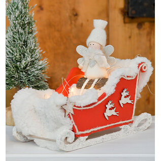 Houten slee H15x28x13cm