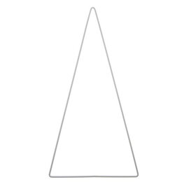 Metalen ring, driehoek gelijkbenig wit - h.20x10cm