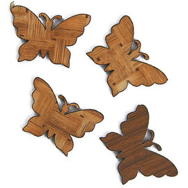 Houten vlinder 3cm 12 stuks