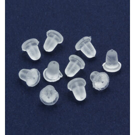 Silicone earclutch clear 20 stuks