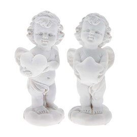 Engelen met hart 6,5x3x2,5cm 2 delig