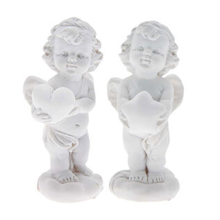 Engelen met hart 6,5x3x2,5cm 2 delig