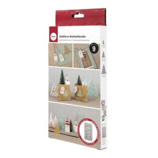 Silicone gietmal kabouterfamilie, 14,5x26x1cm, 9 vormen, 1st