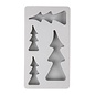 Silicone gietmal Dennenbomen, 14,5x26x2cm, 4 vormen, 1st.