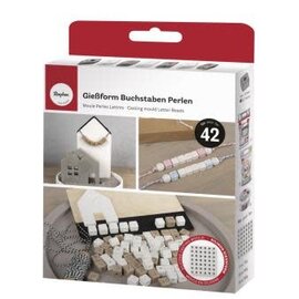 Silicone gietmal Letterkralen, incl. cijfers, 42 kralen, 10x10mm