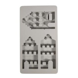 Silicone gietmal Nordic huizen, 14,5x26x1,7cm, 3 vormen, 1st.