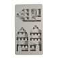Silicone gietmal Nordic huizen, 14,5x26x1,7cm, 3 vormen, 1st.