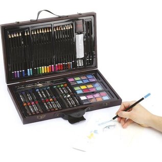 Set kleurpotloden, waterverf, pastelkrijtjes, en meer! 80 dellig