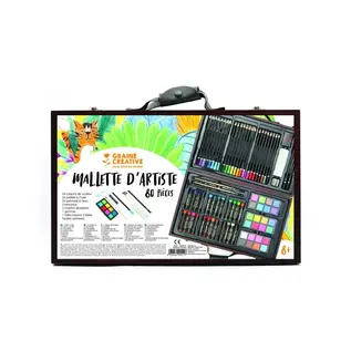 Set kleurpotloden, waterverf, pastelkrijtjes, en meer! 80 dellig