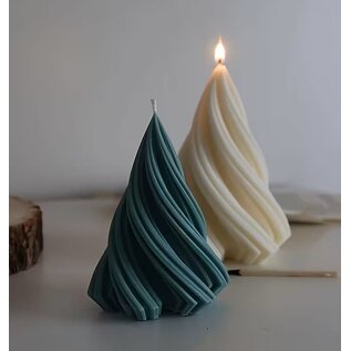 Siliconen kaarsvorm swirl dennenboom ⌀ 5,5cm H: 7,3cm