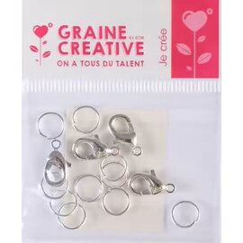 Karabijnsluitingen met ringen 12mm 4st.