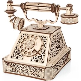 Eco Wood Art (EWA) 3D Houten Puzzel, Retro Telephone, 21,2x22x27,8cm