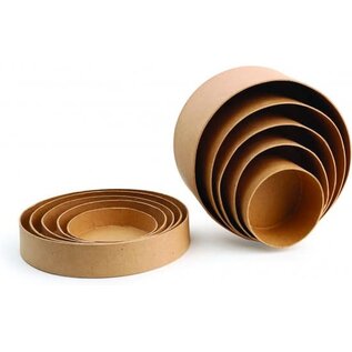 Ronde doosjes van papier-maché (5-delig) dia. 105/130/155/180/210