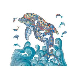 Houten Legpuzzel logica Giochi Mandala  Dolfijn/ Dolphin, 28,4×26 cm