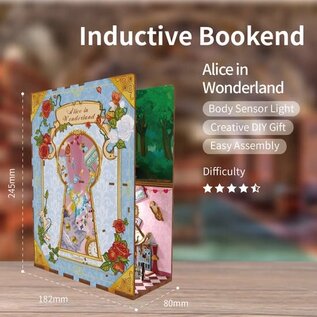 DIY Book Nook, Alice in Wonderland Bookend, 18x8x24,5cm