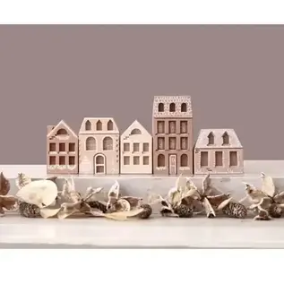 Jesmonite Kersthuisjes 32 x 9 x 18,5 cm