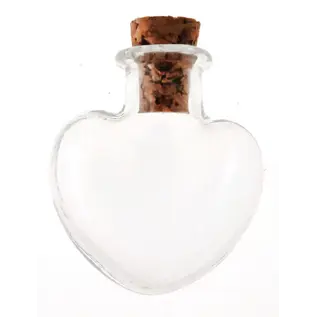 Hartvormige flesjes met 2 kurken stoppen