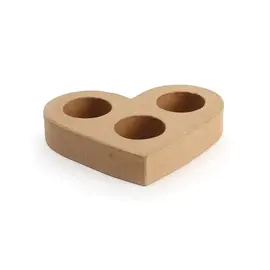 Hartvormig kaarsenhouder-middenstuk, 13x15x2,5 cm