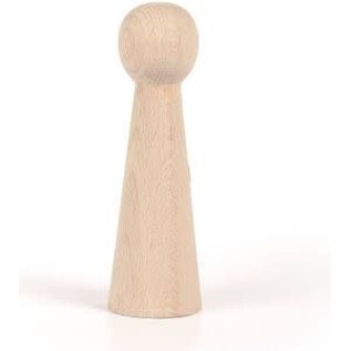 Houten Kegelfiguur 9 cm - vrouw