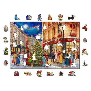 Houten Legpuzzel - Christmas Street, 505 stukjes Wooden City
