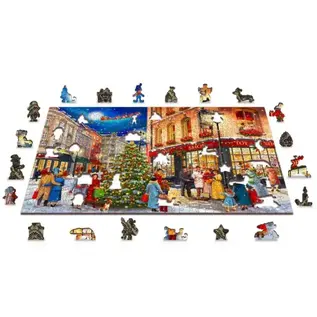 Houten Legpuzzel - Christmas Street, 505 stukjes Wooden City