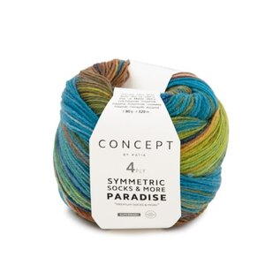 SYMMETRIC SOCKS & MORE - PARADISE 43 - Oker-Groen-Blauw bad 85821