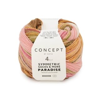 SYMMETRIC SOCKS & MORE - PARADISE 40 - Kauwgom roze-Camel-Groen bad 85818