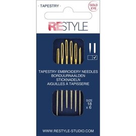 Borduurnaalden met ronde punt 18, 6 stuks