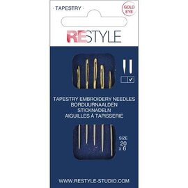 Borduurnaalden met ronde punt 20, 6 stuks