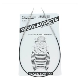 Rondbreinaald 3.25mm - 120cm Wooladdicts Black Edition - Ergonomic Lace