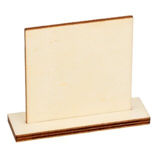 6 houten naamkaarthouders vierkant