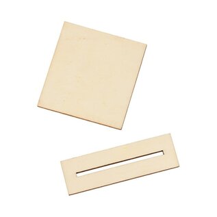 6 houten naamkaarthouders vierkant