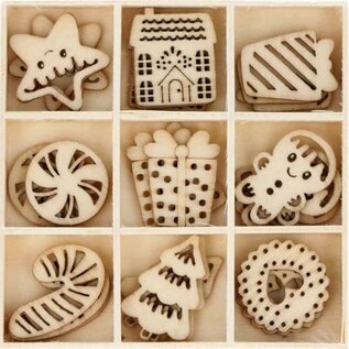 27 mini silhouette in hout - Collection Yummy Christmas