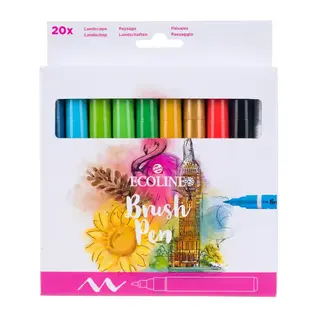 Ecoline Brush Pen set Landschappen | 20 colours