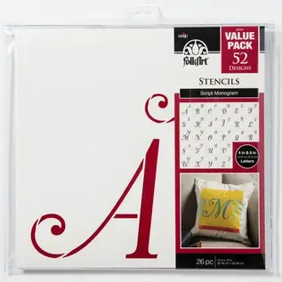 FolkArt, Papier stencil, Script monogram, 30,48x30,48cm, 26st.