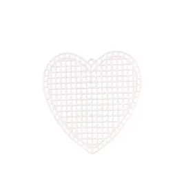 Plastic Stramien Hart 7,5x7,5cm 7mesh Transparant 10st.