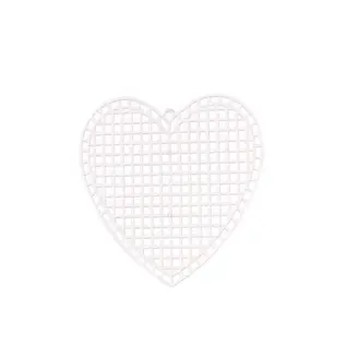 Plastic Stramien Hart 7,5x7,5cm 7mesh Transparant 10st.