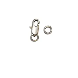 Lobster clasp set 2x ant. silver plated