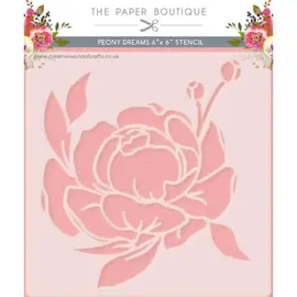 The Paper Boutique • Peony Dreams Stencil 15,24x15,24cm